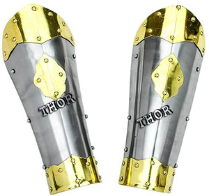 Protectores de brazo estilo armadura de Metal Medieval, disfraz de Halloween, acabado plateado ~ 18 calibre, artículo de brazo de acero - Product Image 5