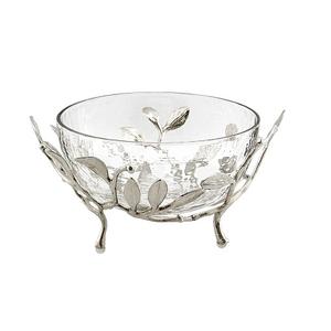 Bol décoratif en aluminium et en verre pour aliments Bol pour aliments de qualité supérieure de forme ronde et de taille personnalisée à vendre - Product Image 4