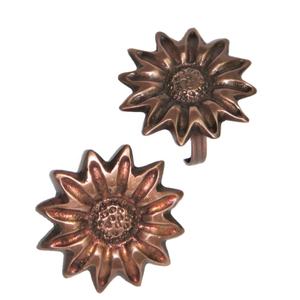 Rond de serviette tournesol cuivre couleur Antique fleur Design idéal pour le réglage de la table ajoutant élégance rond de serviette et porte-serviettes - Product Image 1