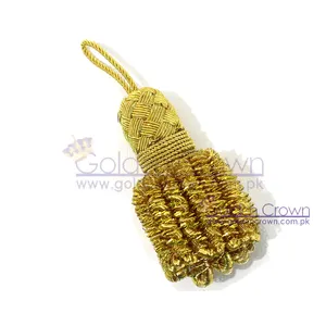 Custom Wholesale Gold Bullion Tassel | Small Caterpillar Bullion Fringe Tassel Supplier