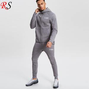 Chándal de gimnasio en blanco para hombre, conjunto de chándal de algodón negro para correr, venta al por mayor - Product Image 5