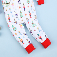 Conjunto de Invierno de Lujo para Bebé Niño, Marca Babeeni, con Estampado Navideño, de Pana, Estilo Bailarina, con Bordado Hecho a Mano, Personalizado OEM ODM