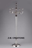 Candélabre en aluminium fait main sans flamme, 5 bras, 120 cm, écologique, durable, résistant à la chaleur, pour centre de table de mariage
