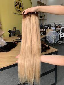 Extensions de cheveux vietnamiens blonds lisses, cuticules alignées, provenant d'un seul donneur, tissage machine - Product Image 3