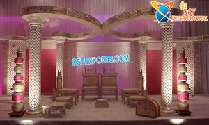 Mandap de mariage portable de rêve en forme de palais avec construction en fibre de verre, couleur personnalisée et design moderne pour les mariages hindous - Product Image 6