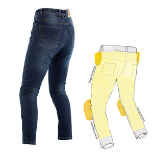 Ropa Deportiva Aprobada por La CE para Mujer, Vaqueros Ligeros de Aramida Estilo Arrugado, Incluye Talla Grande - Product Image 1