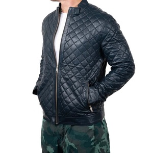 Factory <b>Cheap</b> Price Men 2026 <b>Winter</b> New Fashion Custom Design Logo Genuine Leather Ombre Blue Reversible Waterproof <b>Jacket</b> - Product Image 5