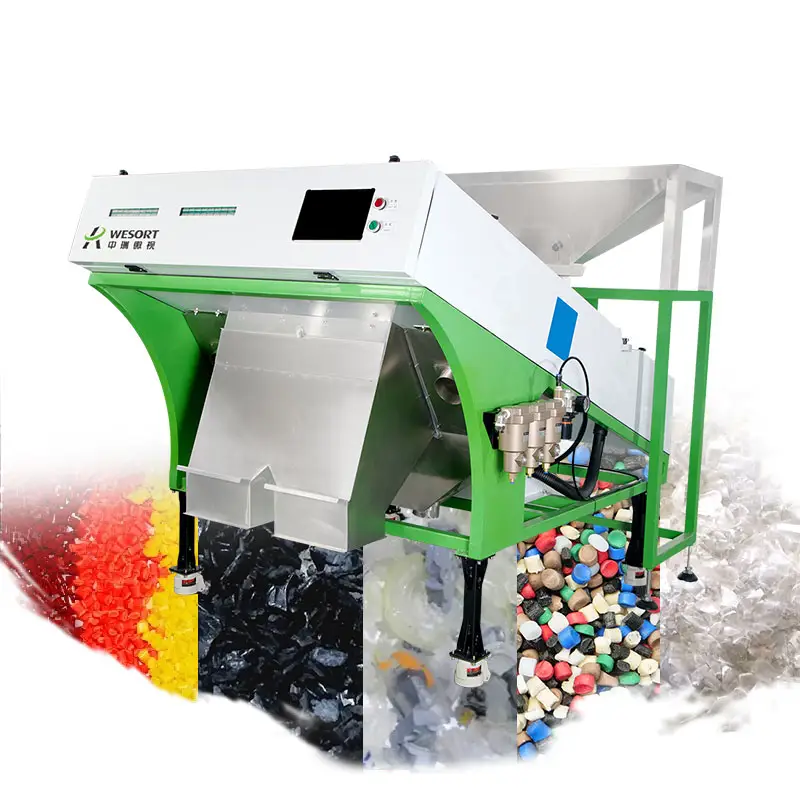 एबीएस पीपी पीई पीवीसी रीसाइक्लिंग मशीन स्वत: LDPE प्लास्टिक रीसाइक्लिंग मशीन प्लास्टिक रंग सॉर्टर