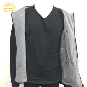 Custom Logo 5V Battery Heated Hoodie Hooded Sweatshirt With <b>USB</b>-<b>C</b> <b>Plug</b> Carbon Fiber Heating Pads - Product Image 4