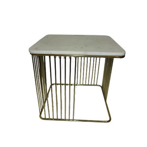 Mesa de centro con acabado de oro y Metal, base de vidrio, moderna, novedad - Product Image 2
