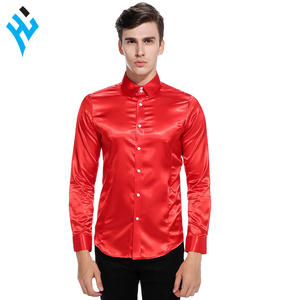 เสื้อไหมบุรุษสีที่กำหนดเองพร้อมโลโก้ที่กำหนดเองขายดีที่สุดบุรุษบาง100% ซาตินผ้าไหมเสื้อสำหรับผู้ชายชุดเสื้ออย่างเป็นทางการ - Product Image 5