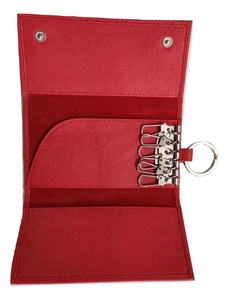 Cuir véritable de style bohème pour organisateur de clés avec fonction RFID broderie décoration doublure en polyester et fermeture de couverture - Product Image 3