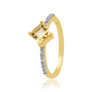 แหวนอัญมณีซิทริน CZ ชุบทอง925แหวนอัญมณีซิทรินธรรมชาติดีไซน์หรูหราของขวัญแต่งงานสำหรับผู้หญิงแหวนเครื่องประดับ - Product Image 2