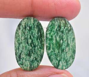 Lot de pierres précieuses Aventurine naturelles, 2 pièces, Cabochon Bio Aventurine, vrac, pour boucles d'oreilles - Product Image 2
