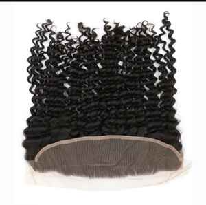 Vente en gros Perruques frontales frisées 100% cheveux humains Queues de cheval Clip In Set Fermeture 6x6 Brésilien Cuticule Extensions de cheveux intacts - Product Image 2
