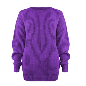 Pull 100% coton en tricot épais à la mode pour femmes de style décontracté pour les tenues d'automne/hiver respirant et chaud - Product Image 4