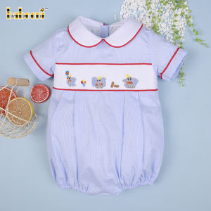 Combinaisons de luxe pour bébés garçons à motifs géométriques élégants, vêtements de détente, fermeture à boutons, broderie artisanale personnalisée OEM/ODM - BB2865 - Product Image 2