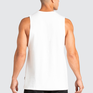 Débardeur extensible blanc sur mesure OEM pour homme/garçon, collection été, 100 % polyester/coton - Product Image 6