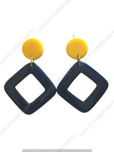 Pendientes de resina con incrustaciones en forma de corazón para mujer, aretes llamativos, joyería de moda para mujer, artesanías de calidad - Product Image 5