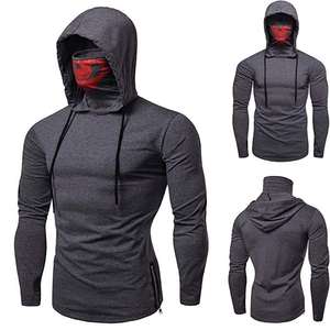 Alta calidad moda Oversize logotipo personalizado invierno Streetwear bordado liso pulóver en blanco sudaderas con capucha para hombre, 100% algodón - Product Image 2