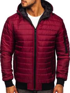 Chaqueta Bomber de invierno ecológica impermeable con cuello levantado delgado para hombre con logotipo personalizado con bolsillo de poliéster impreso en tela de lona - Product Image 3