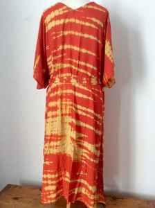 Nuevo diseño Kimono de talla única con cinturón hecho a mano Tie Dye 100% tela de rayón Natural mujeres Kimono batas elegante estilo bohemio - Product Image 5