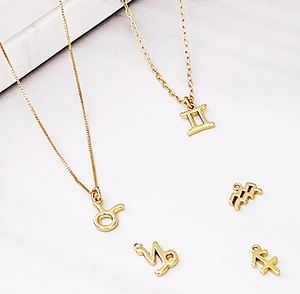 Tiny Aquarius-collar del horóscopo del zodiaco astrológico, signo de constelación, dorado, regalo de cumpleaños - Product Image 2