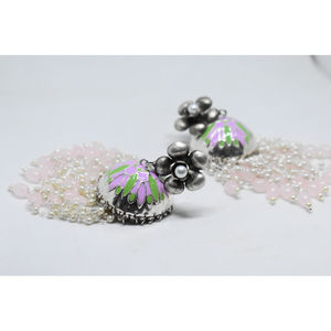 ต่างหูแบบห่วงทองเหลืองต่างหูยาวมีสีเงินสำหรับผู้หญิงและผู้หญิง - Product Image 2