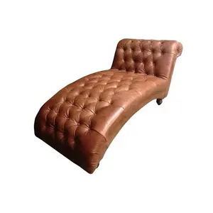 LUXURY LEATHER CHAISE LOUNGE ,CHESTERFIELD CHAISE LOUNGE , HOME FURNITURE