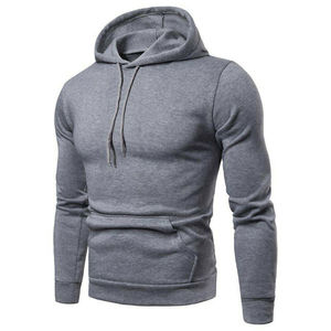 Mens Drawstring Casual Hooded Plain Hoodie Long Sleeve Loose Pullover <b>Hoodies</b> - Product Image 4