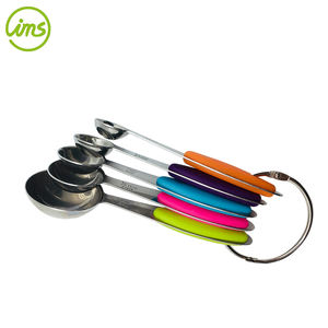 Cuillères à mesurer en acier inoxydable, ensemble de 5 pièces avec poignées en silicone - Product Image 5