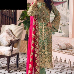 Robes brodées en Organza, pour travail artisanal de qualité supérieure, longues - Product Image 1