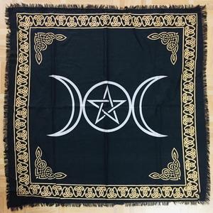 Triple Luna diosa Pentáculo cubierta de mesa Tarot espiritual extendido Altar tela brujería decoración del hogar por consignadores indios - Product Image 4