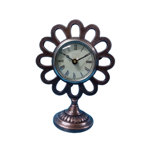 Reloj despertador analógico de METAL con soporte de madera, reloj de mesa con diseño geométrico para sala de estar y cama, nuevo - Product Image 3