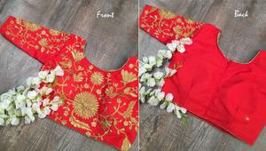 Blusa de diseñador de estilo indio para mujer, blusa de trabajo con bordado para fiesta, ropa de boda - Product Image 5