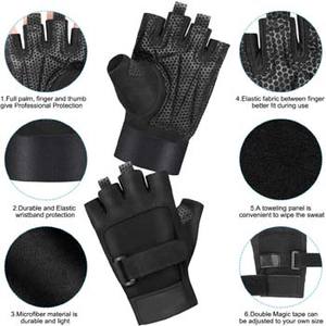 Vente chaude Respirant Durable Polyester Exercice Demi Doigt Formation Fitness Gants Usage Professionnel Haltérophilie Gym Workout - Product Image 6