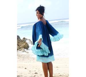 ชุดแมกซี่เดรสสั้นเปิดไหล่ลายดอกไม้สำหรับปาร์ตี้ชายหาดเป็นมิตรต่อสิ่งแวดล้อมระบายอากาศได้ดี - Product Image 1