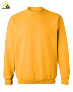 Top venta Streetwear sólido de punto antiarrugas otoño hombres y mujeres 100% algodón forrado pulóver sudadera - Product Image 1