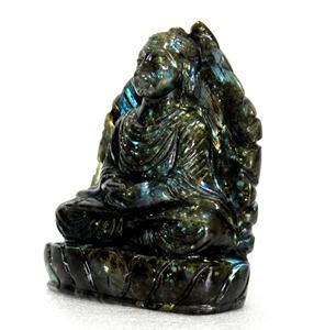 Statue de Bouddha en labradorite de haute qualité, sculptée à la main, tailles personnalisées disponibles, figurine de guérison - Product Image 3