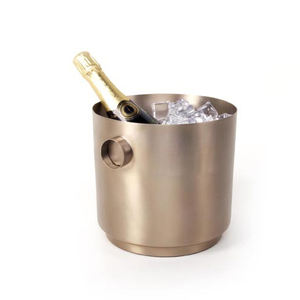 Cubo de hielo martillado de acero inoxidable pulido brillante - Product Image 4