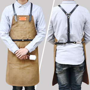 Custom LOGO Cafe Workwear Sling <b>Apron</b> Fashion <b>Denim</b> Canvas Leather <b>Apron</b> - Product Image 6