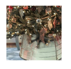 D Galvanized Metal <b>Tree</b> Collar, Metal <b>Tree</b> Skirt <b>Tree</b> <b>Base</b> Cover Decorative - Product Image 1