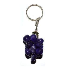 Porte-clés en pierre de raisin teint bleu, tendance, t800 - Product Image 1