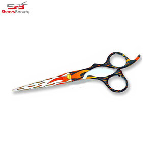 OEM/ODM ciseaux de coupe de cheveux professionnels en caoutchouc émoussé Logo personnalisé maison coiffure droite ciseaux de barbier en acier inoxydable - Product Image 3