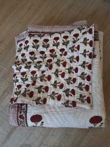 Edredón acolchado de algodón con estampado de bloques a mano para decoración de ropa de cama para el hogar y sala de estar, manta con estampado Floral colorido, tiro - Product Image 5