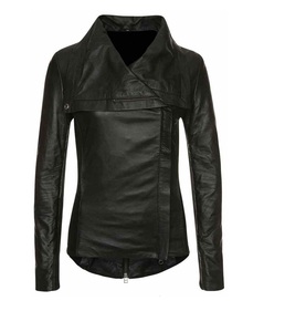 Chaqueta de motorista Unisex, de cuero de oveja con cierre de cremallera, disponible en todos los colores, hecha en Pakistán, color negro - Product Image 1