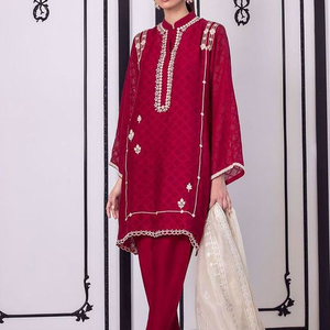 -DESIGN BEAUTIFUL---KURTA & PANTALON ÉLÉGANT AVEC BRODERIE ÉLÉGANTE WORK---FOR Parti porter-robe pour la Fête/Mariage = 2021... - Product Image 1