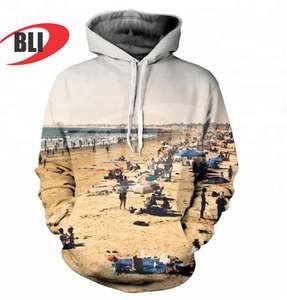 เสื้อฮู้ดผู้ชายผ้าโพลีเอสเตอร์100% มีฮู้ดพิมพ์ซับลิเมชันสำหรับกีฬาฤดูหนาวออกแบบโลโก้ได้ตามต้องการ - Product Image 4