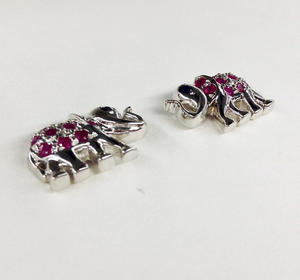 Pendientes de plata de ley 925 con diseño de elefante, joyería hecha a mano con piedras preciosas de Rubí, bajo pedido, proveedor de MOQ - Product Image 4