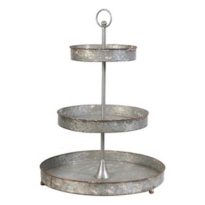 Vente à chaud, dernière conception, support à gâteau à 3 niveaux en fer galvanisé avec poignée, porte-gâteau en métal au tarif de gros pour les fêtes de mariage - Product Image 1
